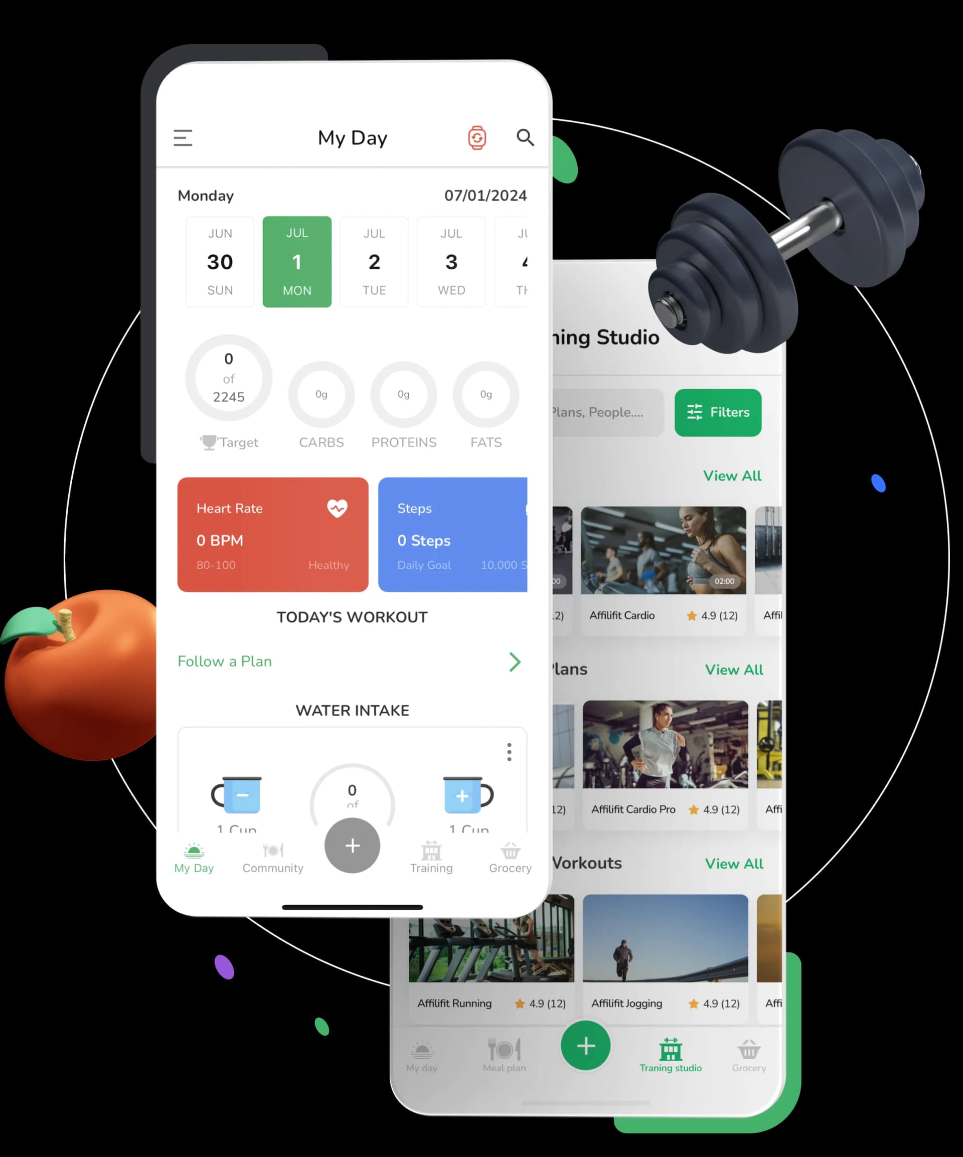 Athlete using the AffiliFit wellness platform